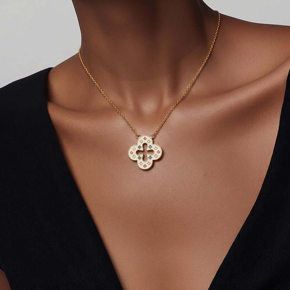 Enamel Clover Necklace