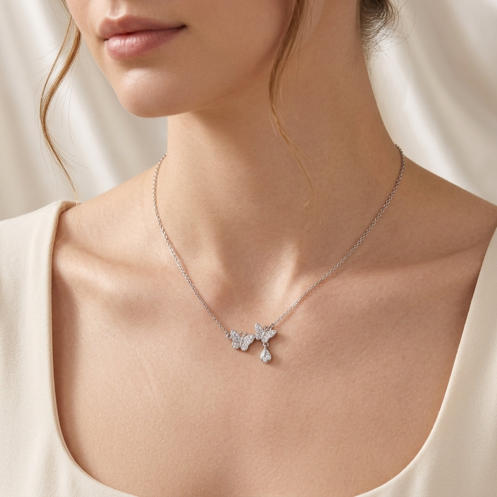 Papillon Silver Necklace