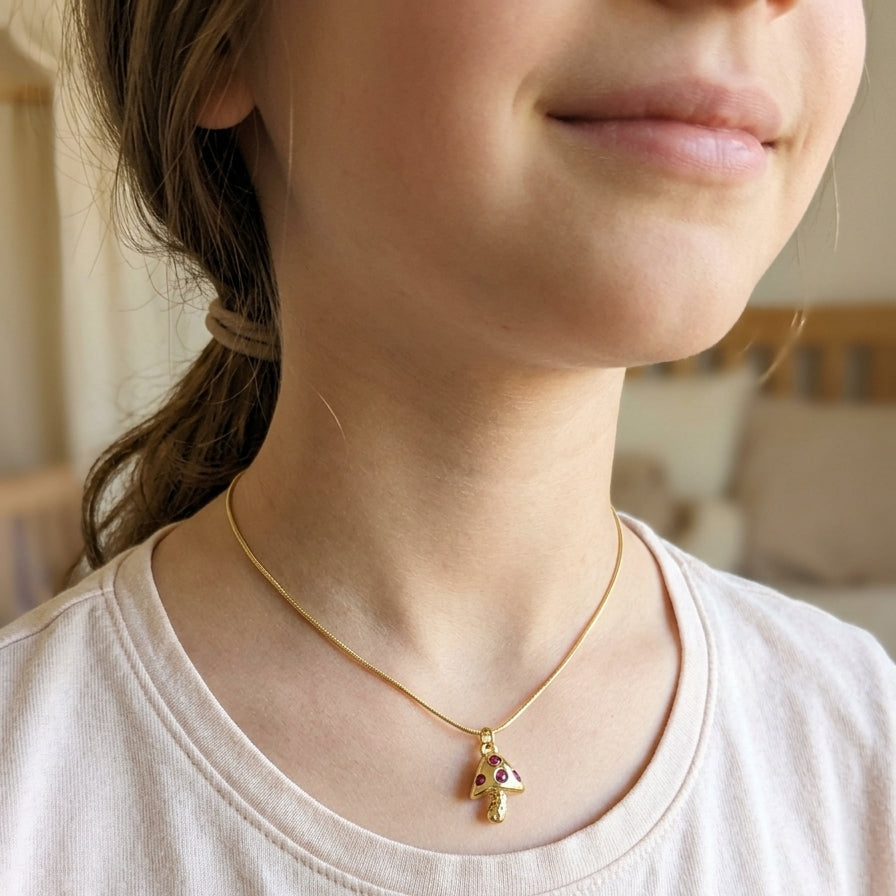 Ruby Shroom Necklace