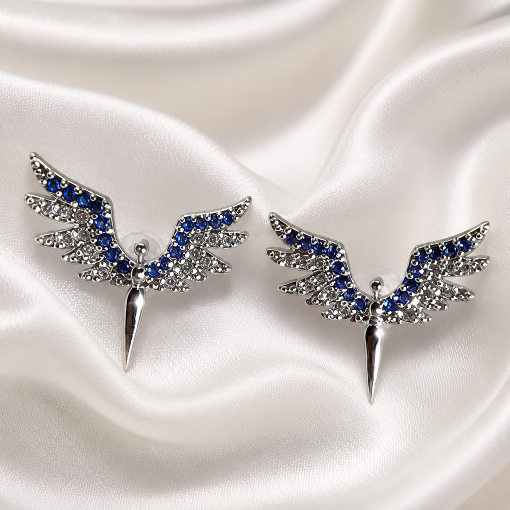Angel Blue Silver Earrings