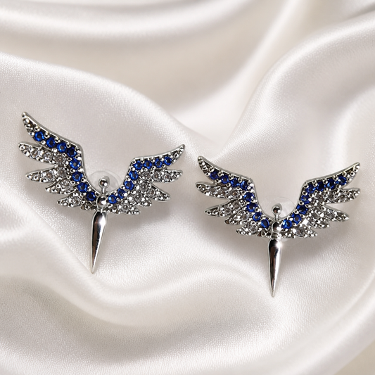 Angel Blue Silver Earrings