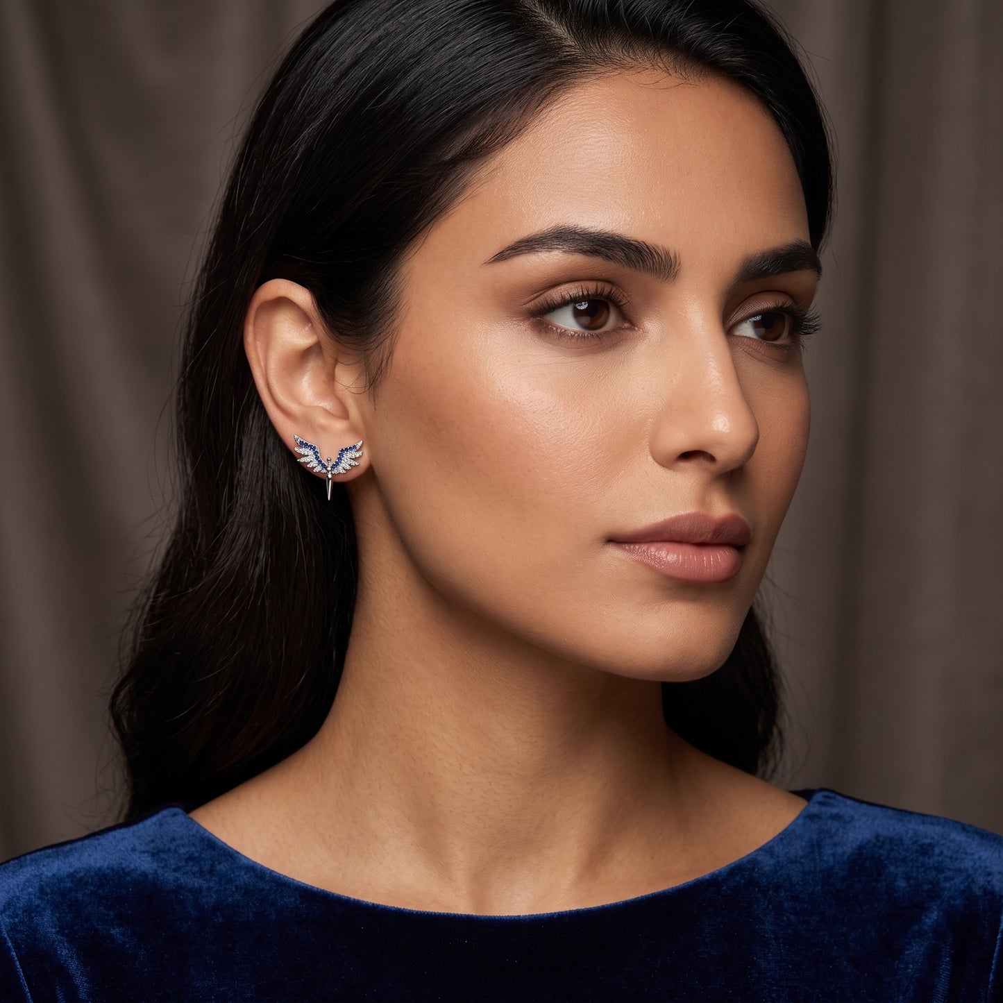 Angel Blue Silver Earrings