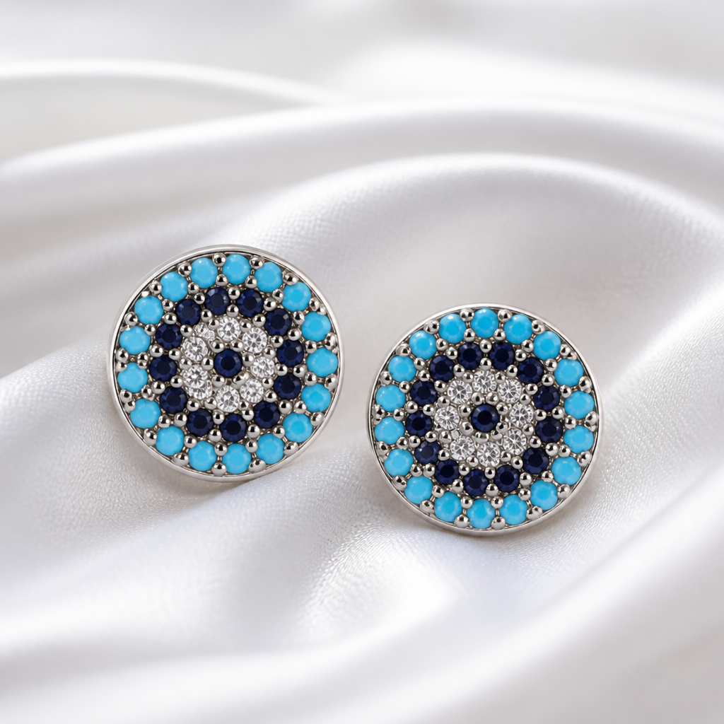 Nazar Light Blue Earrings