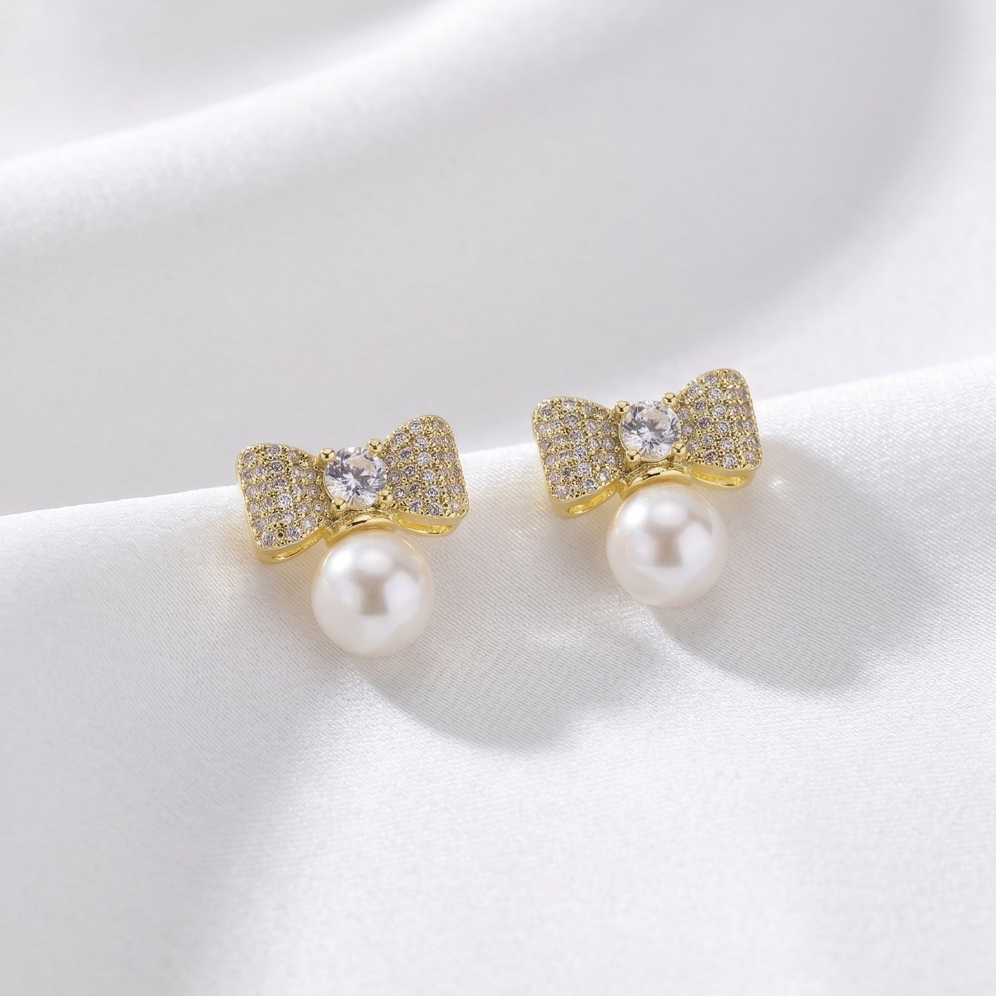 Pearl Bow Earrings