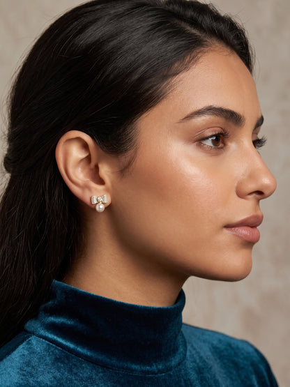 Pearl Bow Earrings