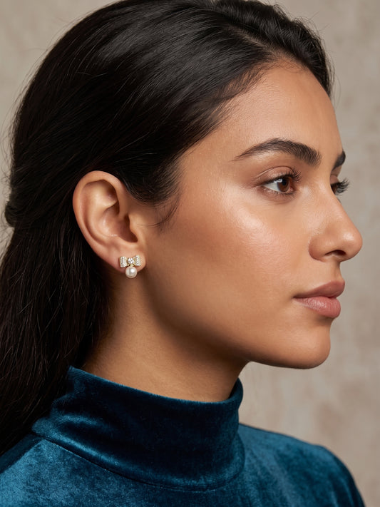 Pearl Bow Earrings