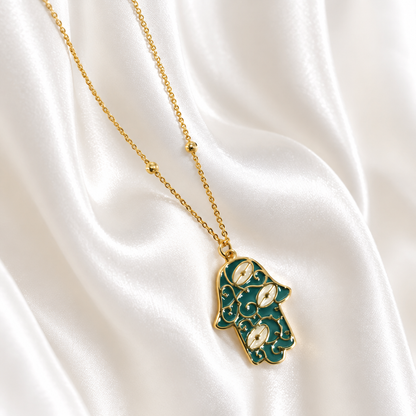 Azure Hamsa Necklace