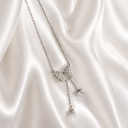 Butterfly Cascade Silver Necklace