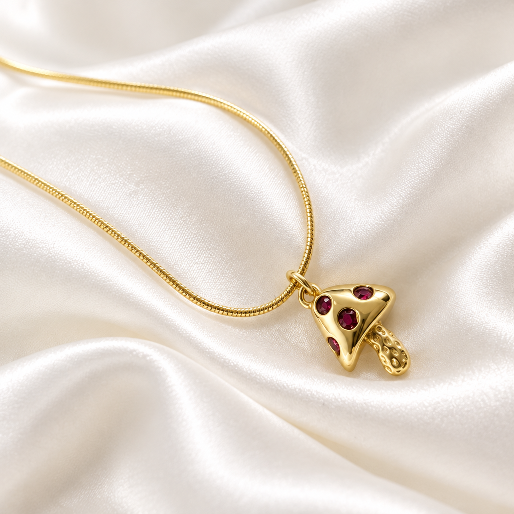 Ruby Shroom Necklace